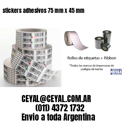 stickers adhesivos 75 mm x 45 mm