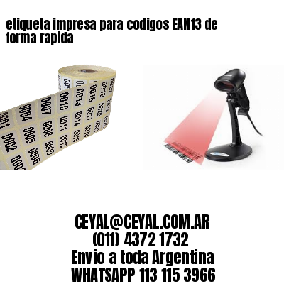 etiqueta impresa para codigos EAN13 de forma rapida