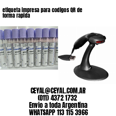 etiqueta impresa para codigos QR de forma rapida