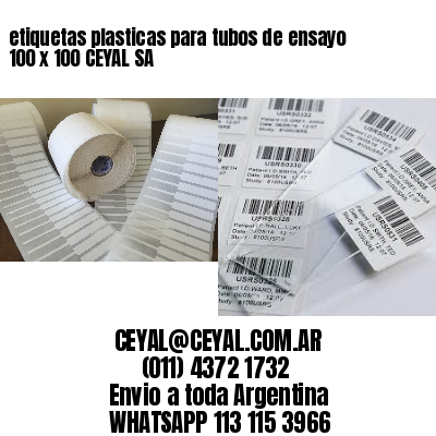 etiquetas plasticas para tubos de ensayo 100 x 100 CEYAL SA