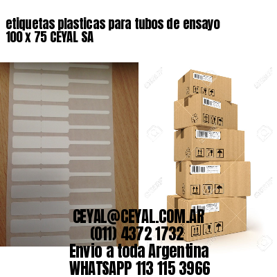 etiquetas plasticas para tubos de ensayo 100 x 75 CEYAL SA