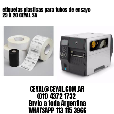 etiquetas plasticas para tubos de ensayo 29 X 20 CEYAL SA