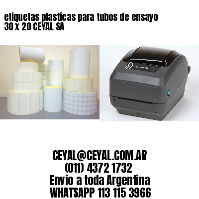 etiquetas plasticas para tubos de ensayo 30 x 20 CEYAL SA
