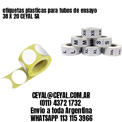 etiquetas plasticas para tubos de ensayo 38 X 20 CEYAL SA