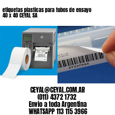 etiquetas plasticas para tubos de ensayo 40 x 40 CEYAL SA