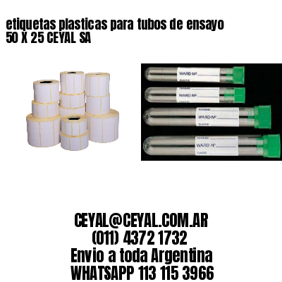 etiquetas plasticas para tubos de ensayo 50 X 25 CEYAL SA