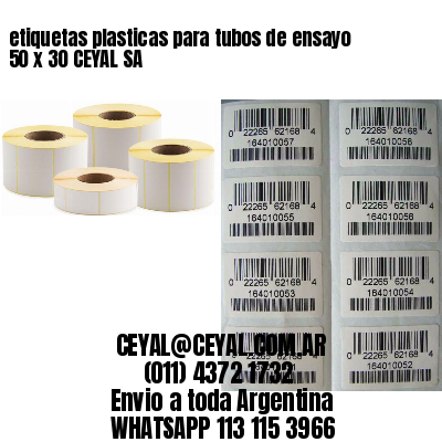 etiquetas plasticas para tubos de ensayo 50 x 30 CEYAL SA