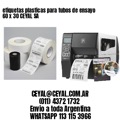 etiquetas plasticas para tubos de ensayo 60 x 30 CEYAL SA