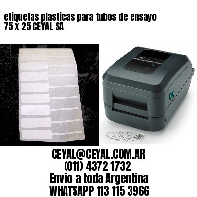 etiquetas plasticas para tubos de ensayo 75 x 25 CEYAL SA