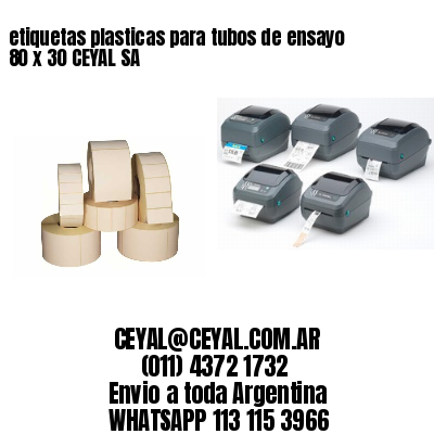 etiquetas plasticas para tubos de ensayo 80 x 30 CEYAL SA