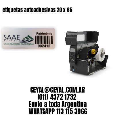 etiquetas autoadhesivas 20 x 65