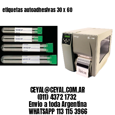 etiquetas autoadhesivas 30 x 60