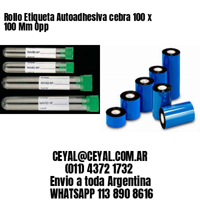 Rollo Etiqueta Autoadhesiva cebra 100 x 100 Mm Opp