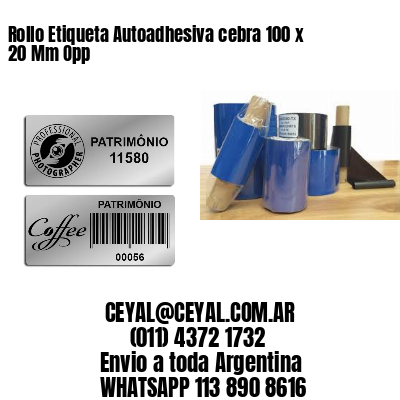 Rollo Etiqueta Autoadhesiva cebra 100 x 20 Mm Opp