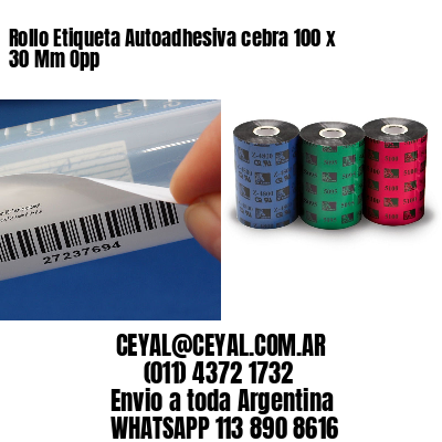 Rollo Etiqueta Autoadhesiva cebra 100 x 30 Mm Opp