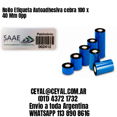 Rollo Etiqueta Autoadhesiva cebra 100 x 40 Mm Opp