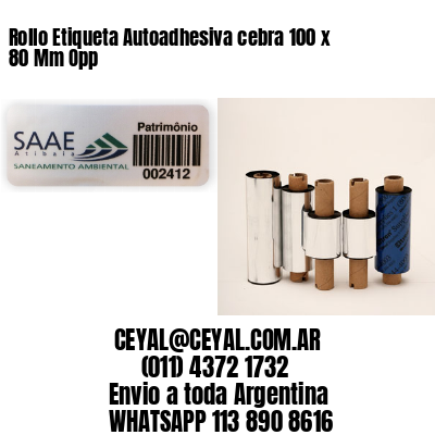Rollo Etiqueta Autoadhesiva cebra 100 x 80 Mm Opp