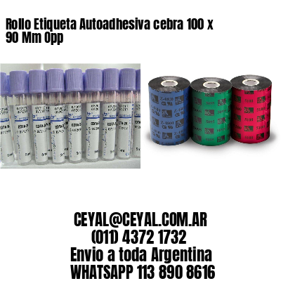 Rollo Etiqueta Autoadhesiva cebra 100 x 90 Mm Opp