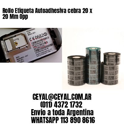 Rollo Etiqueta Autoadhesiva cebra 20 x 20 Mm Opp
