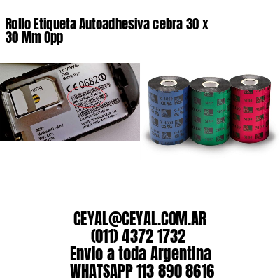 Rollo Etiqueta Autoadhesiva cebra 30 x 30 Mm Opp