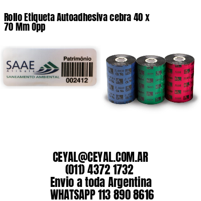 Rollo Etiqueta Autoadhesiva cebra 40 x 70 Mm Opp