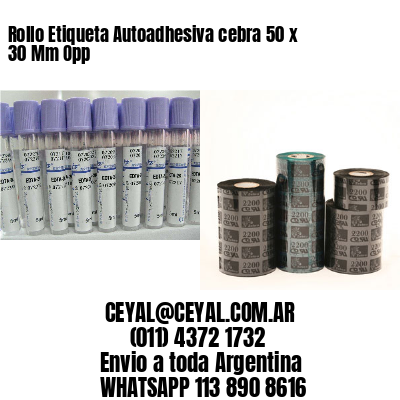 Rollo Etiqueta Autoadhesiva cebra 50 x 30 Mm Opp