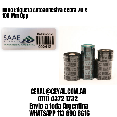 Rollo Etiqueta Autoadhesiva cebra 70 x 100 Mm Opp