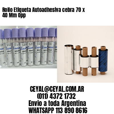 Rollo Etiqueta Autoadhesiva cebra 70 x 40 Mm Opp