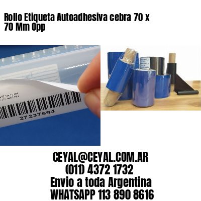 Rollo Etiqueta Autoadhesiva cebra 70 x 70 Mm Opp