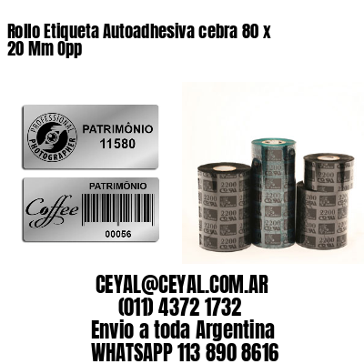 Rollo Etiqueta Autoadhesiva cebra 80 x 20 Mm Opp