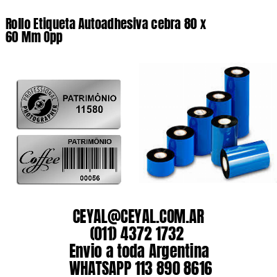 Rollo Etiqueta Autoadhesiva cebra 80 x 60 Mm Opp