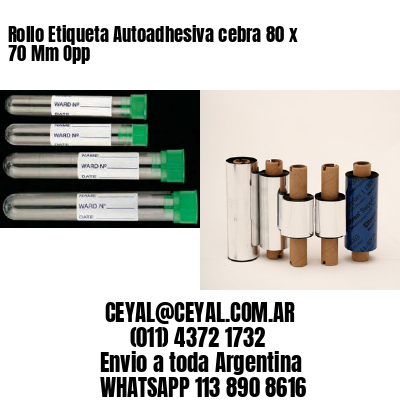 Rollo Etiqueta Autoadhesiva cebra 80 x 70 Mm Opp