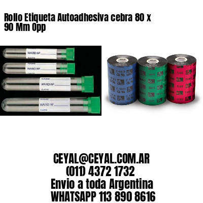 Rollo Etiqueta Autoadhesiva cebra 80 x 90 Mm Opp