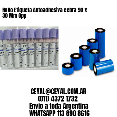 Rollo Etiqueta Autoadhesiva cebra 90 x 30 Mm Opp