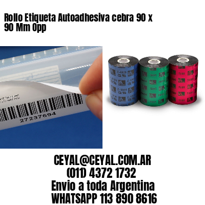 Rollo Etiqueta Autoadhesiva cebra 90 x 90 Mm Opp