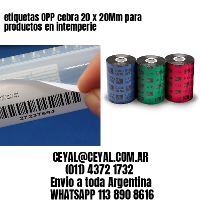 etiquetas OPP cebra 20 x 20Mm para productos en intemperie