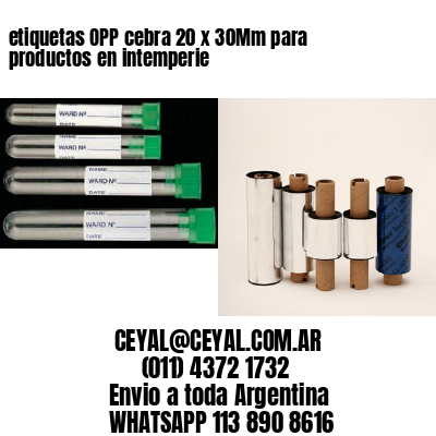 etiquetas OPP cebra 20 x 30Mm para productos en intemperie