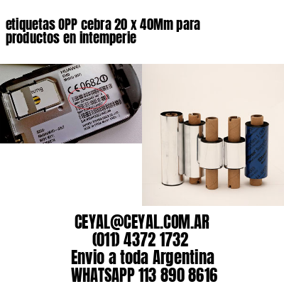 etiquetas OPP cebra 20 x 40Mm para productos en intemperie
