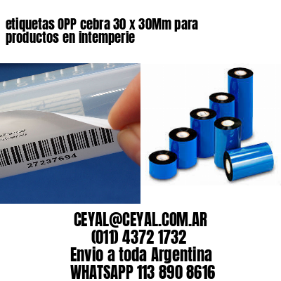etiquetas OPP cebra 30 x 30Mm para productos en intemperie