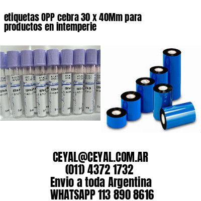 etiquetas OPP cebra 30 x 40Mm para productos en intemperie