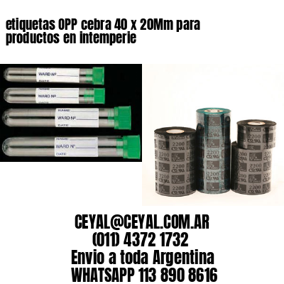 etiquetas OPP cebra 40 x 20Mm para productos en intemperie