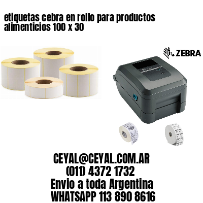 etiquetas cebra en rollo para productos alimenticios 100 x 30
