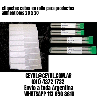 etiquetas cebra en rollo para productos alimenticios 20 x 20