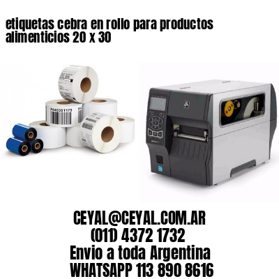 etiquetas cebra en rollo para productos alimenticios 20 x 30