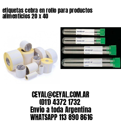 etiquetas cebra en rollo para productos alimenticios 20 x 40