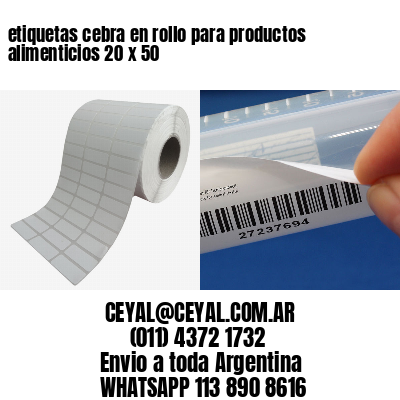 etiquetas cebra en rollo para productos alimenticios 20 x 50