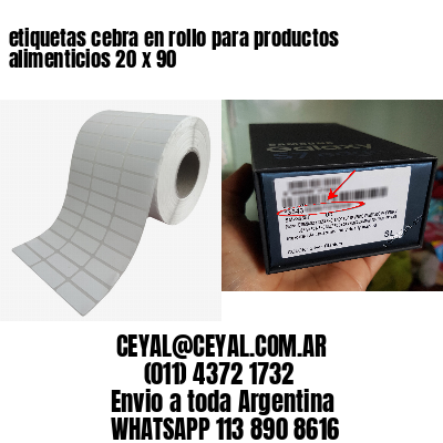etiquetas cebra en rollo para productos alimenticios 20 x 90
