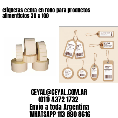 etiquetas cebra en rollo para productos alimenticios 30 x 100