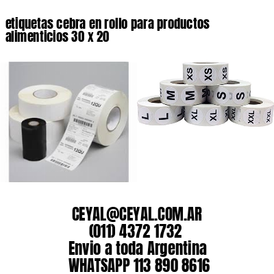 etiquetas cebra en rollo para productos alimenticios 30 x 20