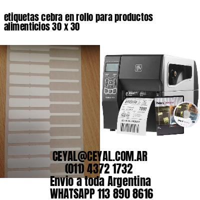 etiquetas cebra en rollo para productos alimenticios 30 x 30